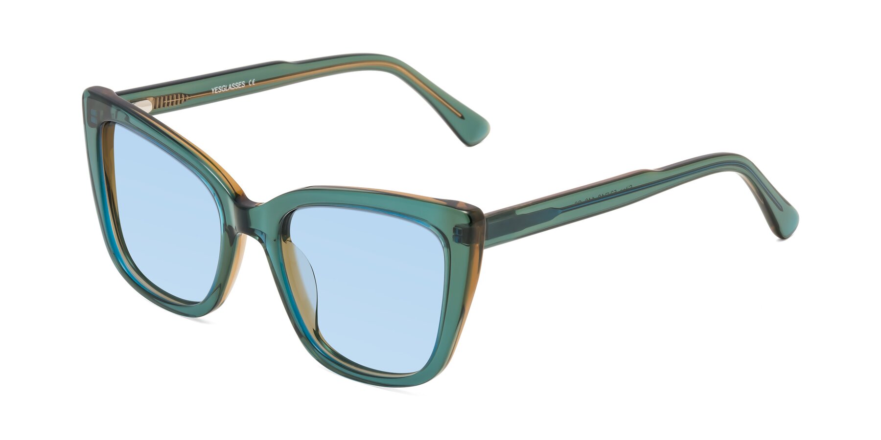 Angle of Sites in Transparent Green with Light Blue Tinted Lenses