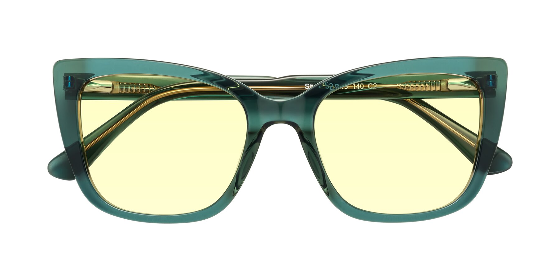 Folded Front of Sites in Transparent Green with Light Yellow Tinted Lenses