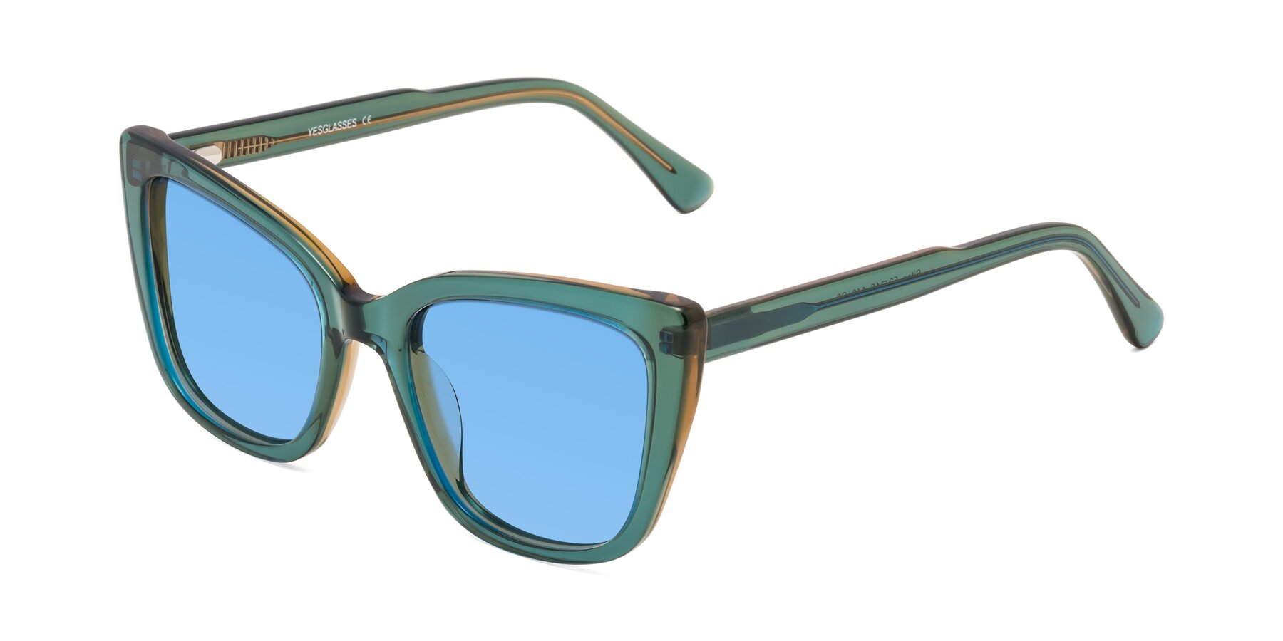 Angle of Sites in Transparent Green with Medium Blue Tinted Lenses