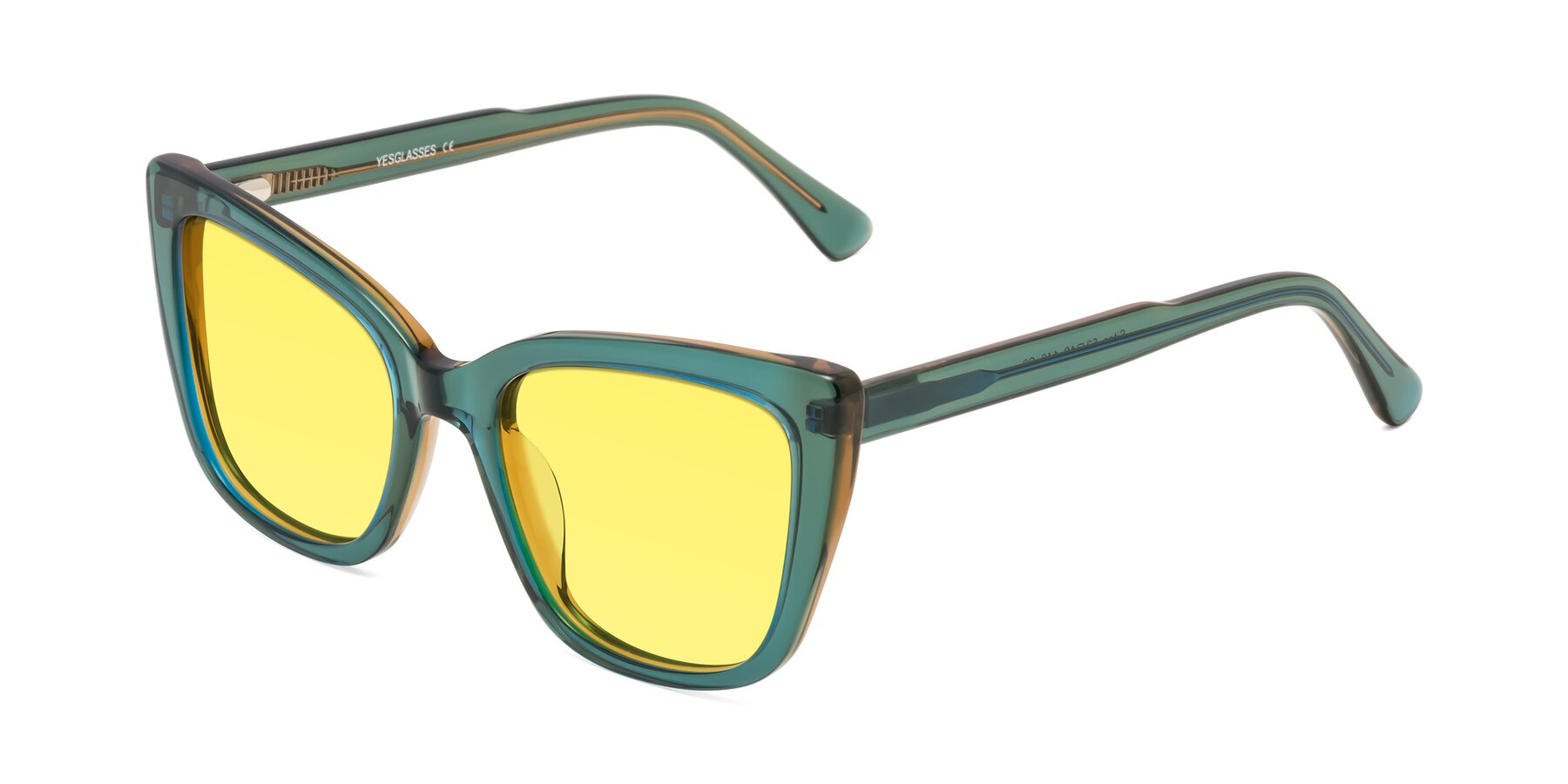 Angle of Sites in Transparent Green with Medium Yellow Tinted Lenses