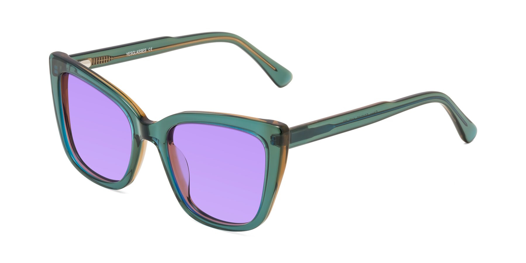 Angle of Sites in Transparent Green with Medium Purple Tinted Lenses
