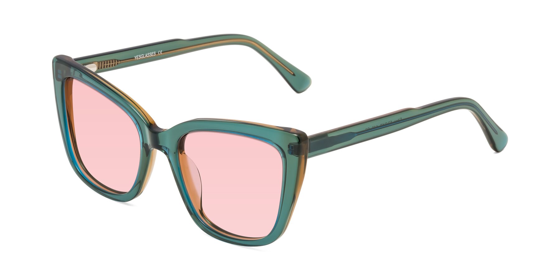 Angle of Sites in Transparent Green with Light Garnet Tinted Lenses