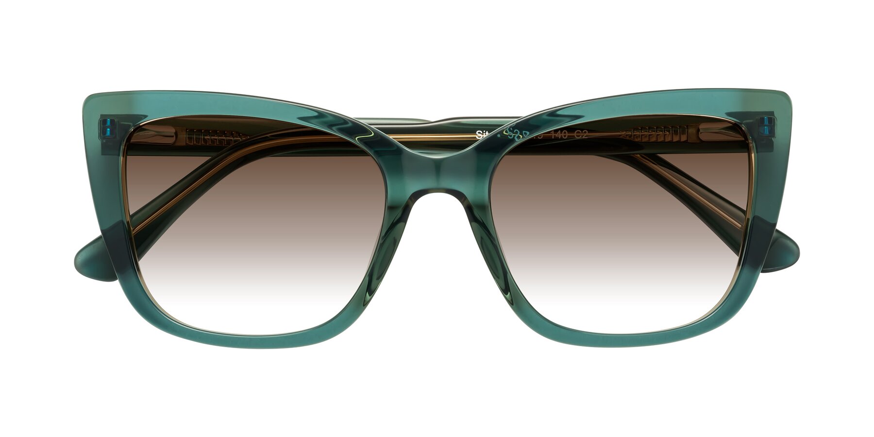 Folded Front of Sites in Transparent Green with Brown Gradient Lenses