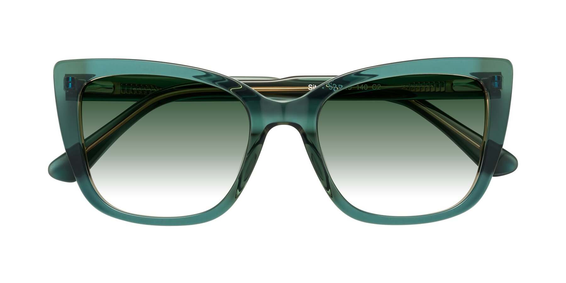Folded Front of Sites in Transparent Green with Green Gradient Lenses