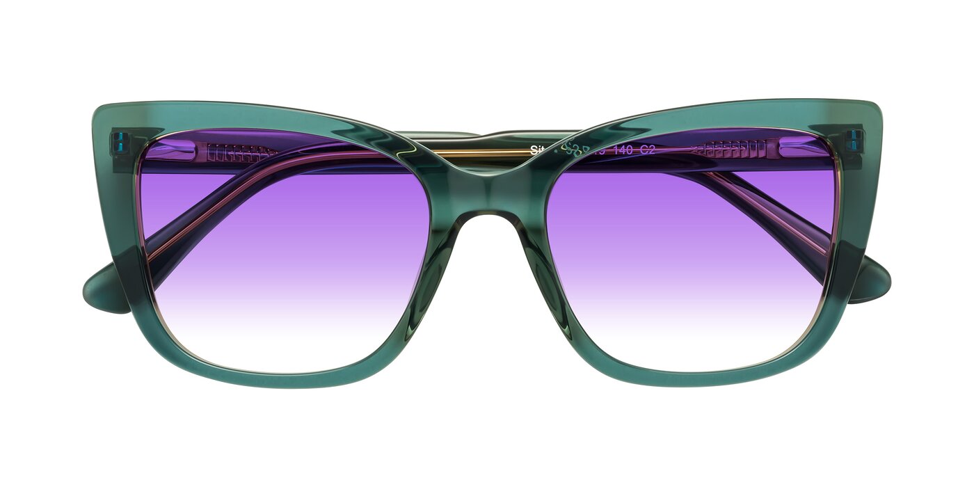 Sites - Transparent Green Gradient Sunglasses