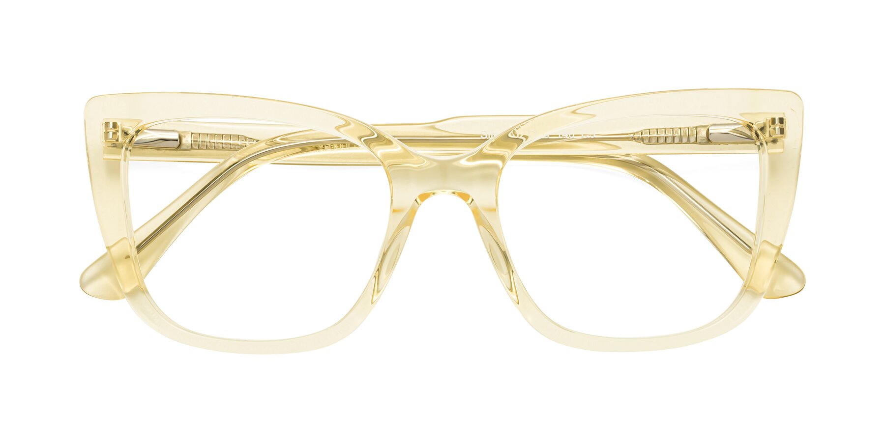 Folded Front of Sites in Transparent Yellow with Clear Eyeglass Lenses