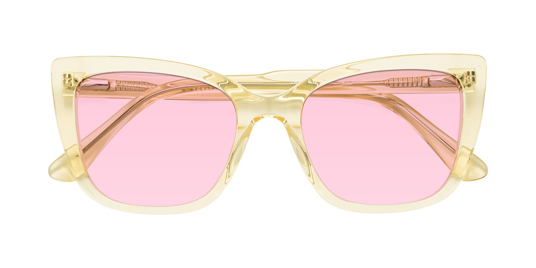 Folded Front of Sites in Transparent Yellow with Light Pink Tinted Lenses