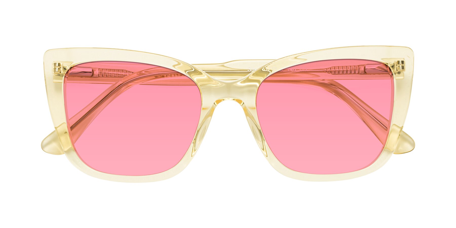 Folded Front of Sites in Transparent Yellow with Pink Tinted Lenses