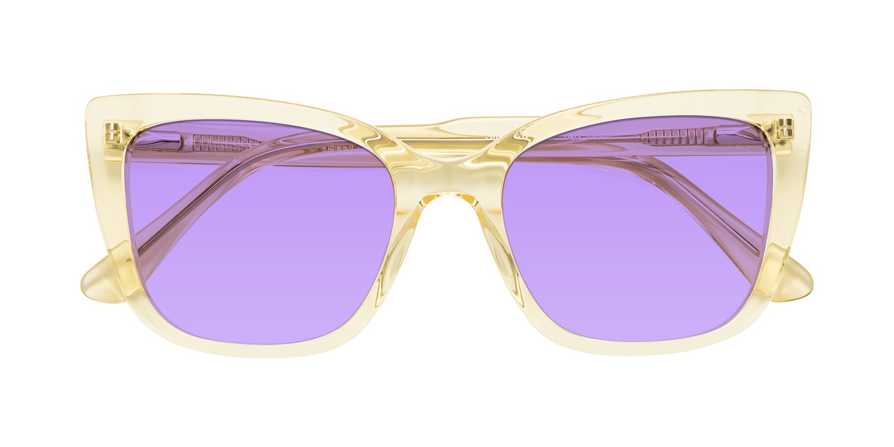 Folded Front of Sites in Transparent Yellow with Medium Purple Tinted Lenses