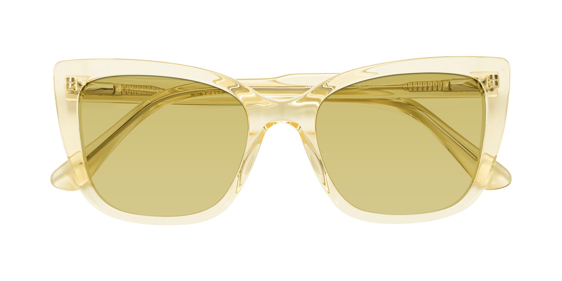 Folded Front of Sites in Transparent Yellow with Medium Champagne Tinted Lenses