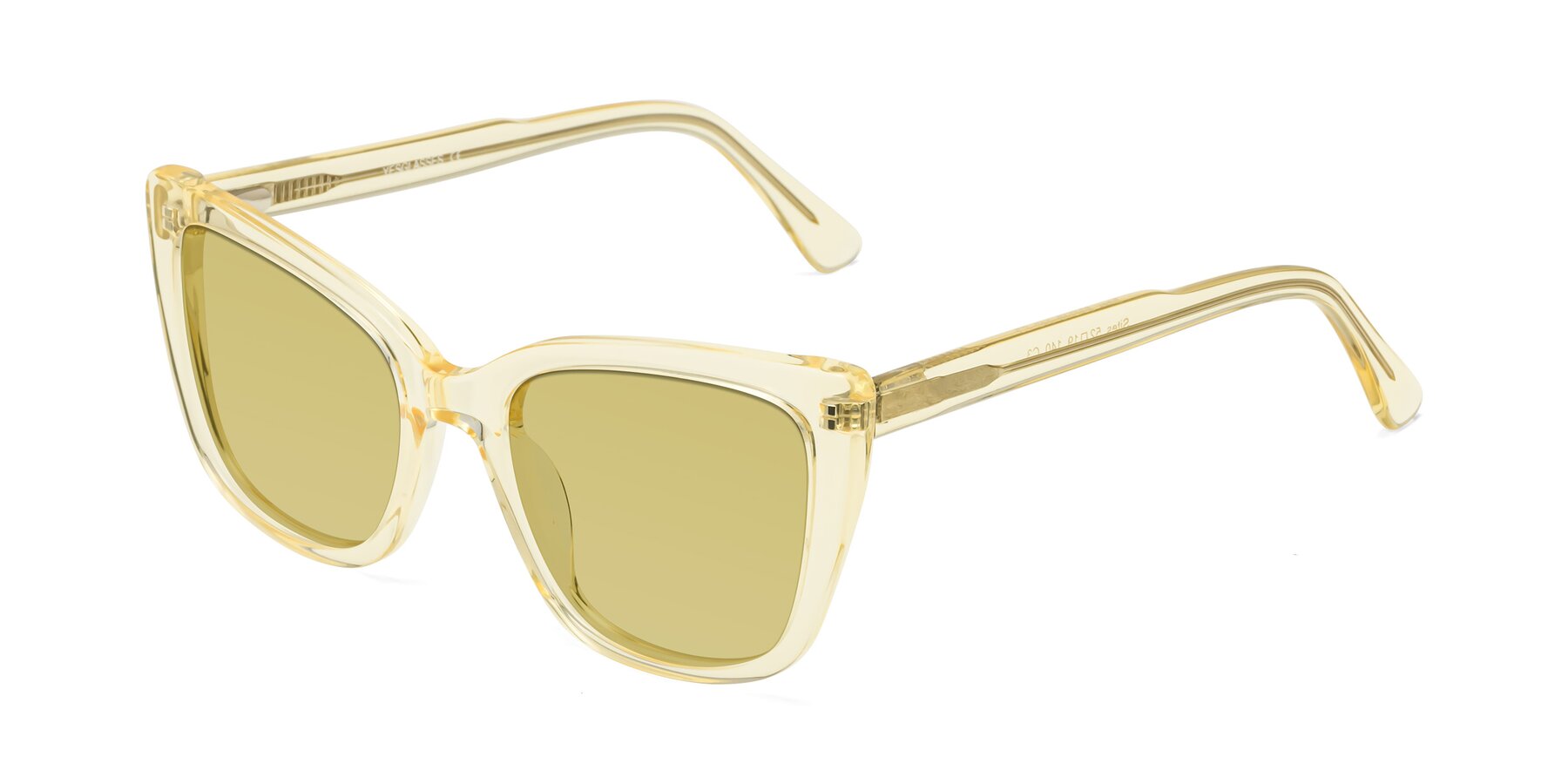 Angle of Sites in Transparent Yellow with Medium Champagne Tinted Lenses