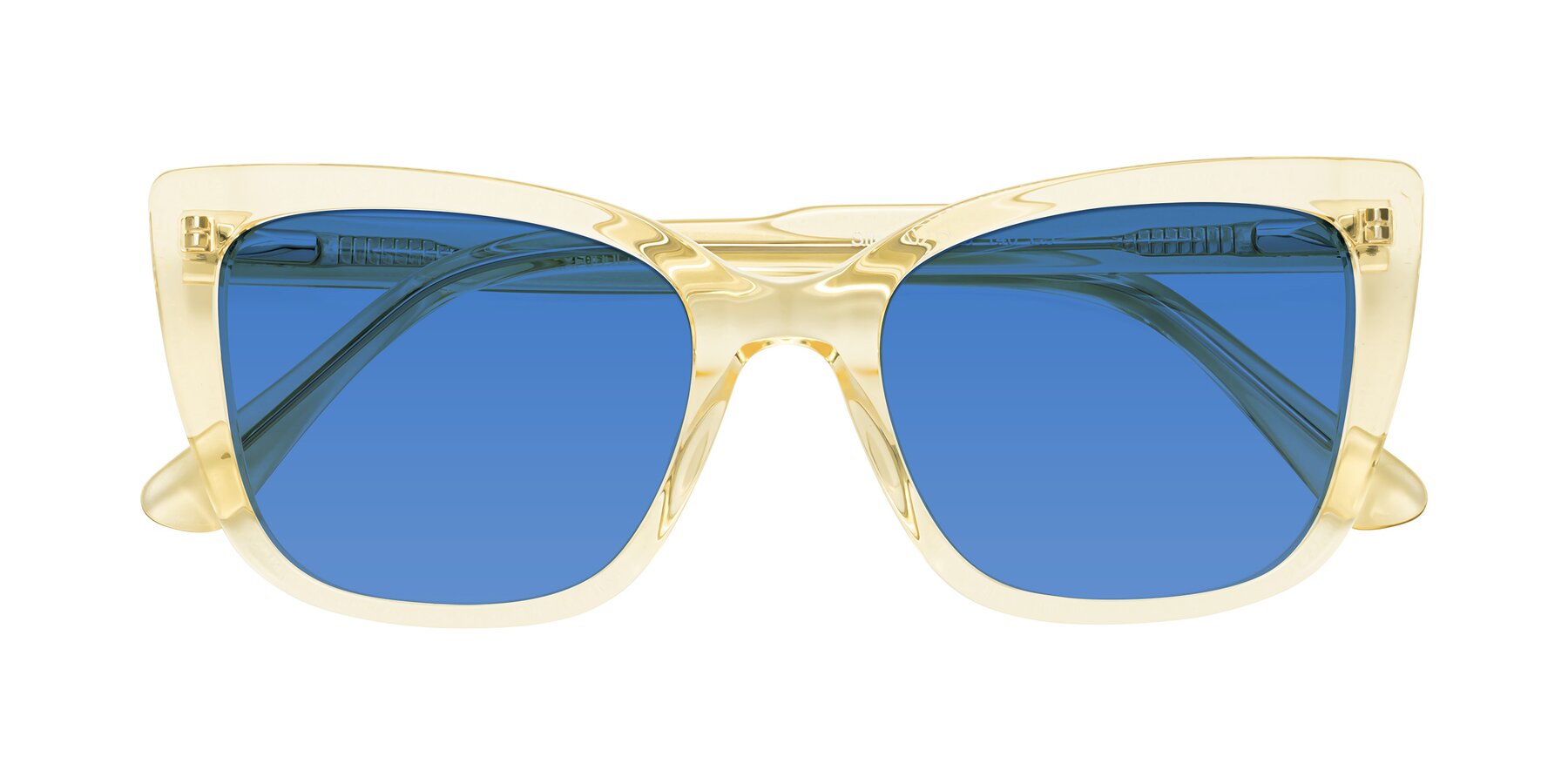 Folded Front of Sites in Transparent Yellow with Blue Tinted Lenses