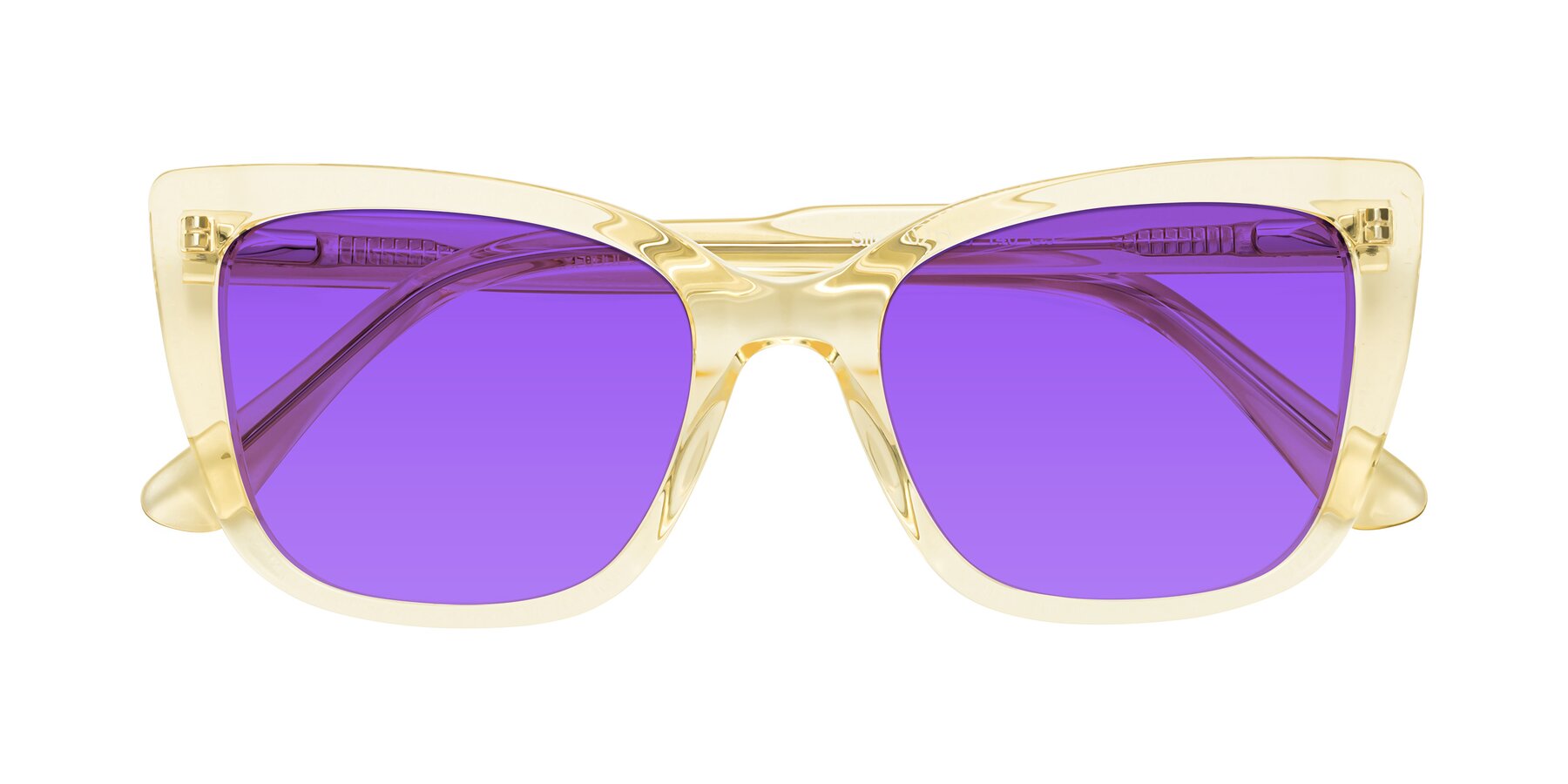 Folded Front of Sites in Transparent Yellow with Purple Tinted Lenses