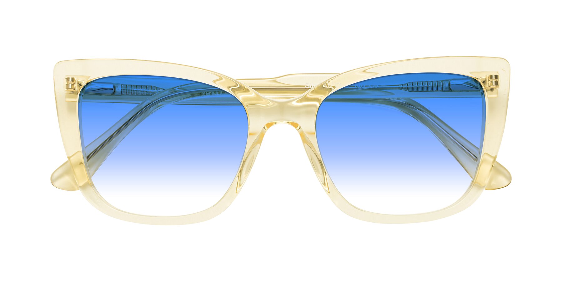 Folded Front of Sites in Transparent Yellow with Blue Gradient Lenses