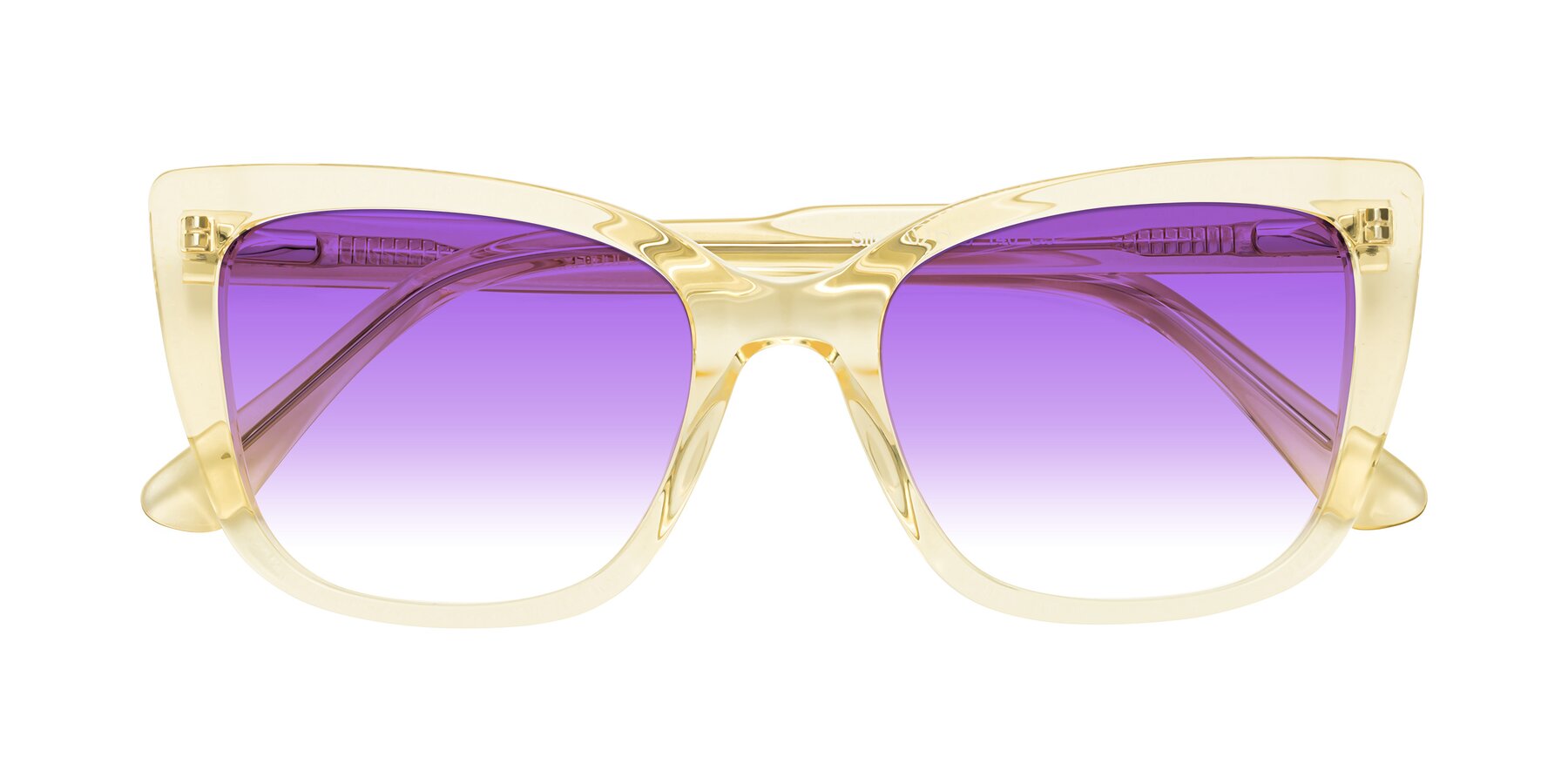 Folded Front of Sites in Transparent Yellow with Purple Gradient Lenses