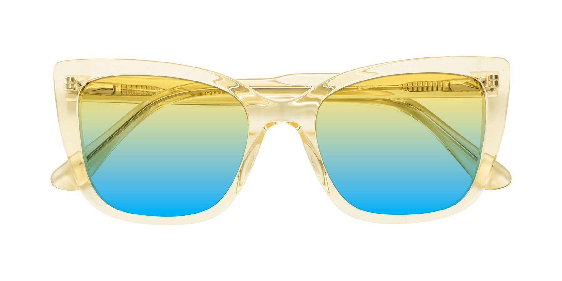 Folded Front of Sites in Transparent Yellow with Yellow / Blue Gradient Lenses