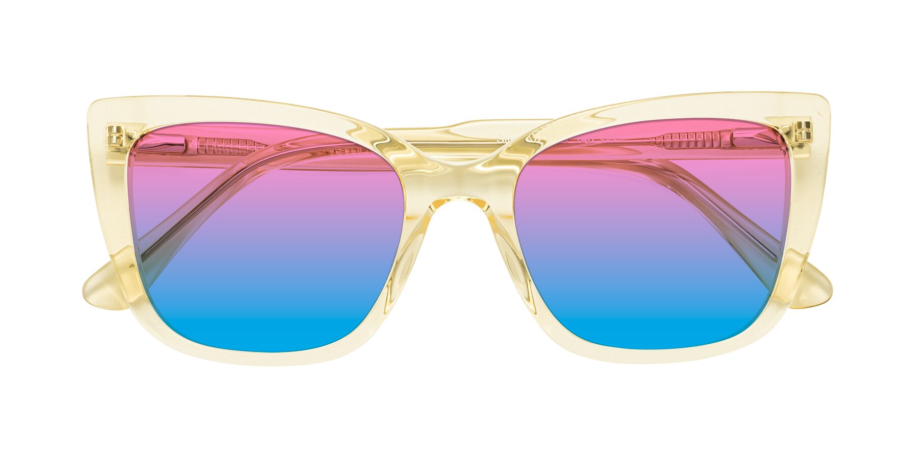 Folded Front of Sites in Transparent Yellow with Pink / Blue Gradient Lenses