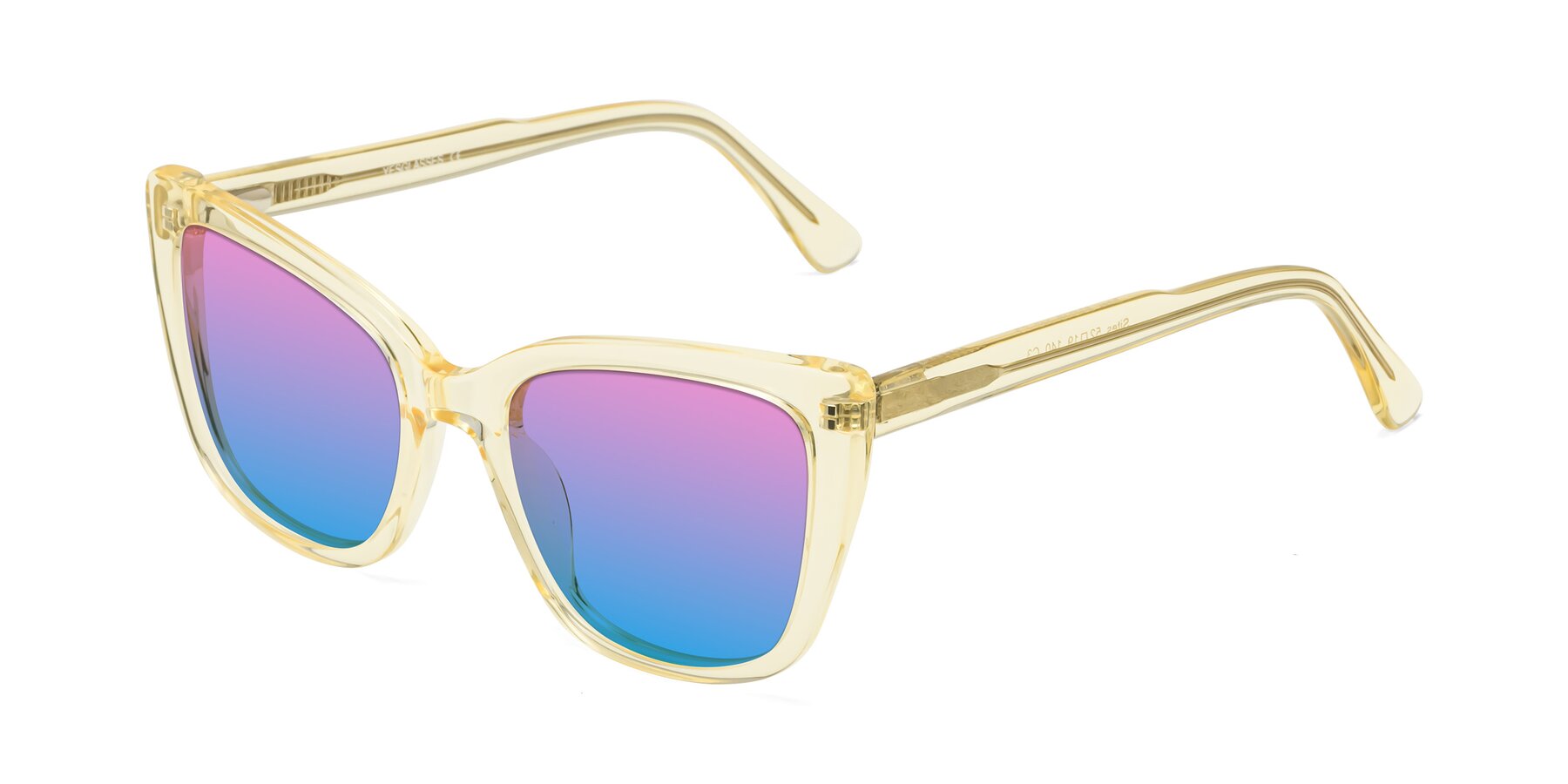 Angle of Sites in Transparent Yellow with Pink / Blue Gradient Lenses