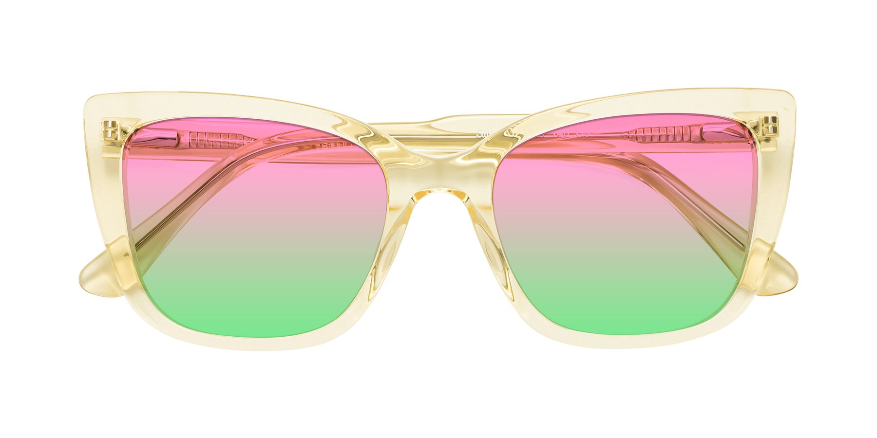 Folded Front of Sites in Transparent Yellow with Pink / Green Gradient Lenses