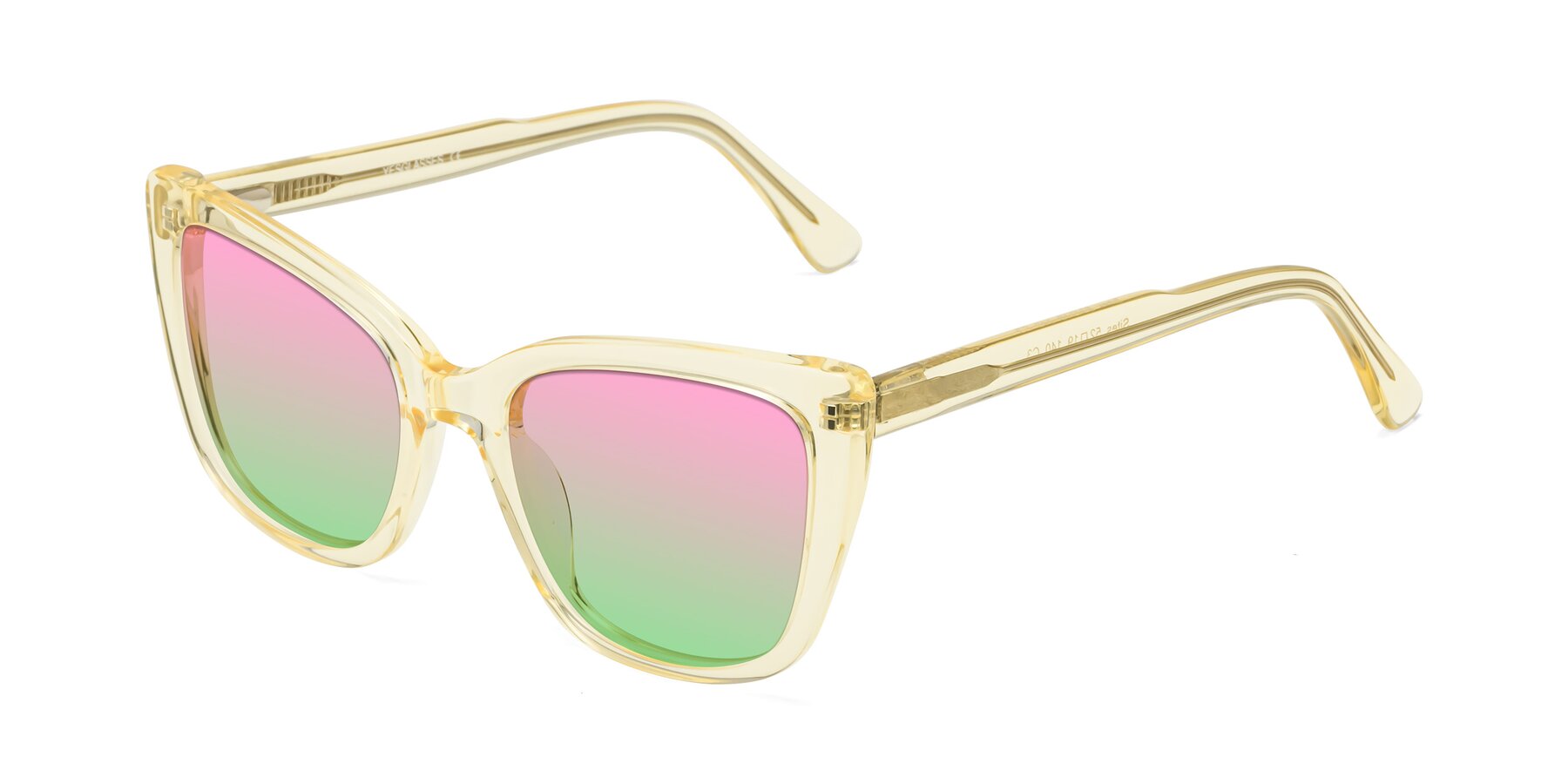 Angle of Sites in Transparent Yellow with Pink / Green Gradient Lenses