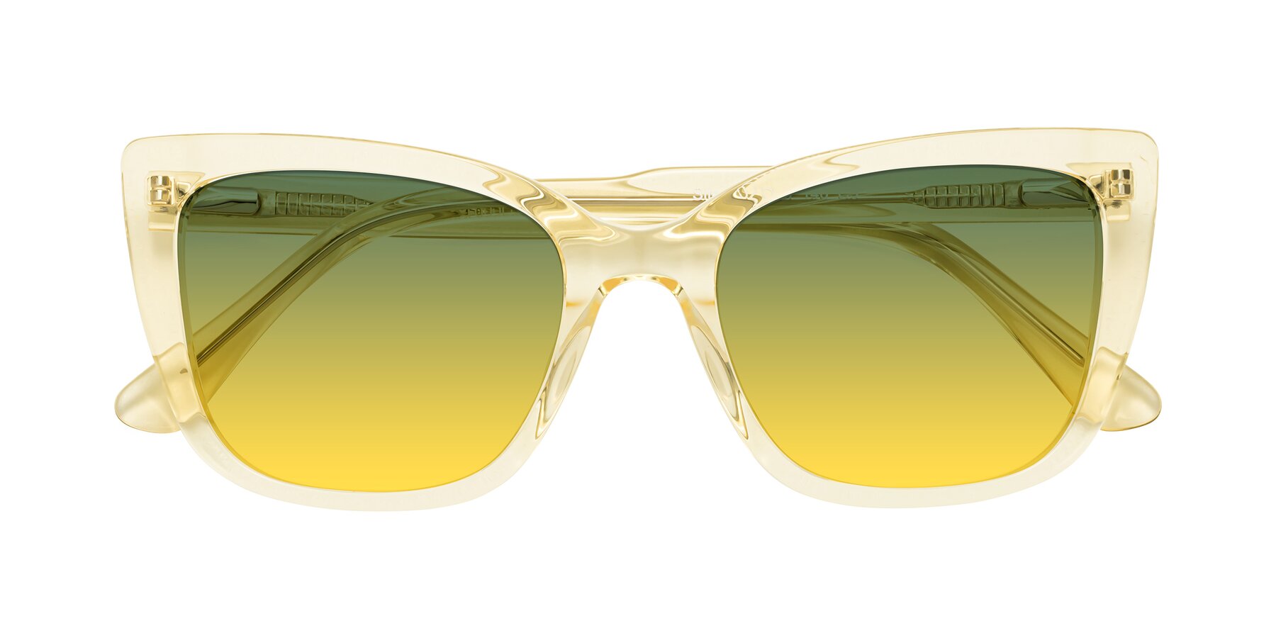 Folded Front of Sites in Transparent Yellow with Green / Yellow Gradient Lenses