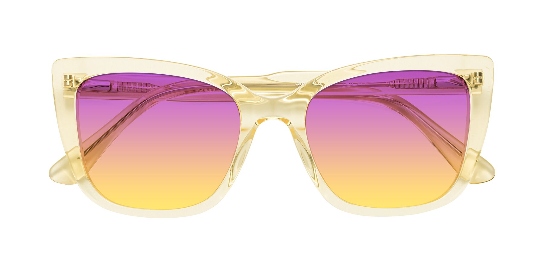 Folded Front of Sites in Transparent Yellow with Purple / Yellow Gradient Lenses