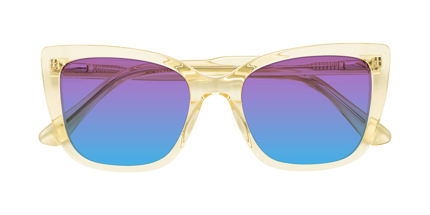 Folded Front of Sites in Transparent Yellow with Purple / Blue Gradient Lenses