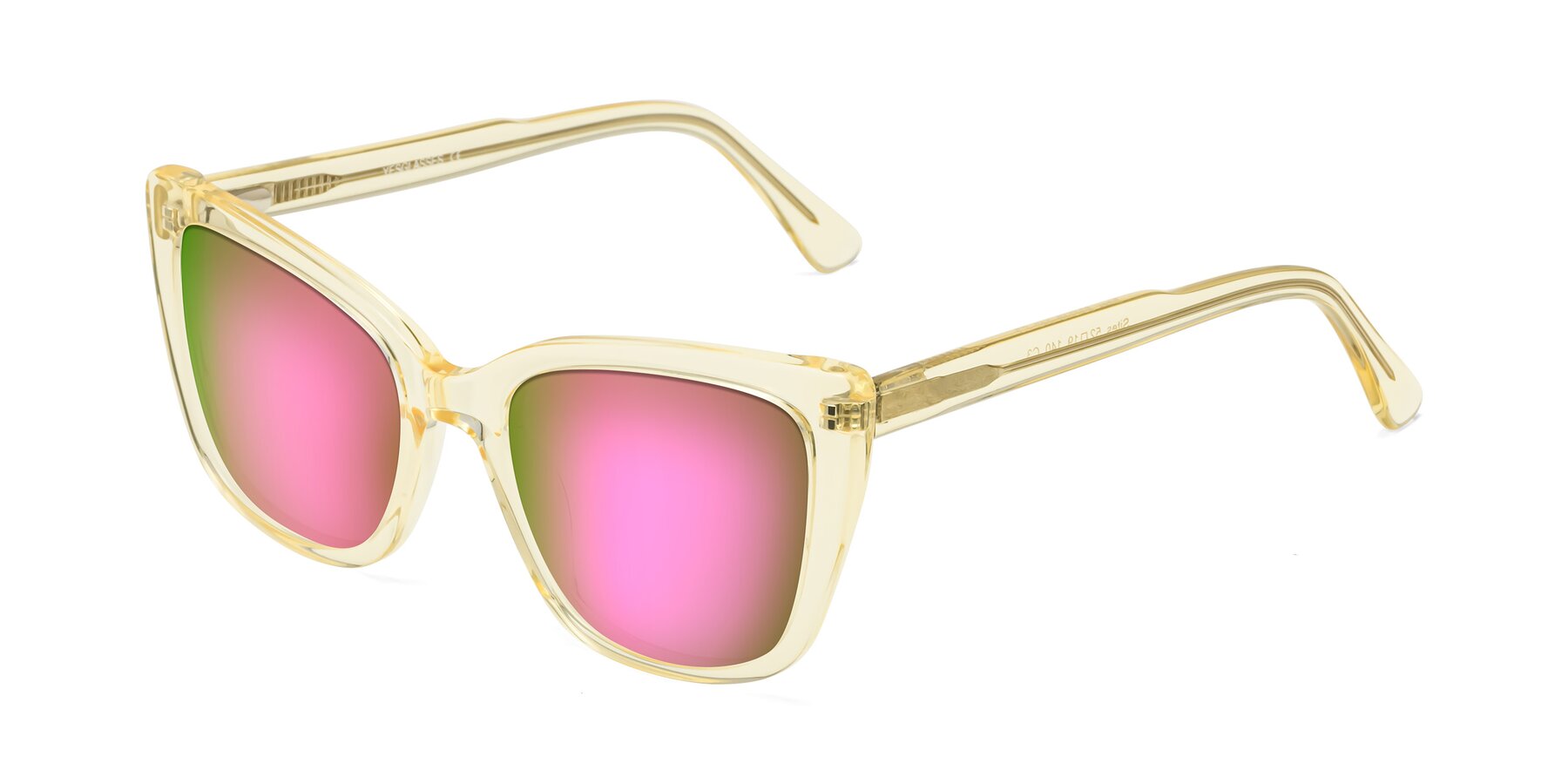 Angle of Sites in Transparent Yellow with Pink Mirrored Lenses