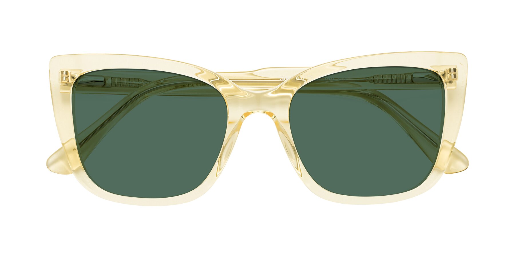 Folded Front of Sites in Transparent Yellow with Green Polarized Lenses