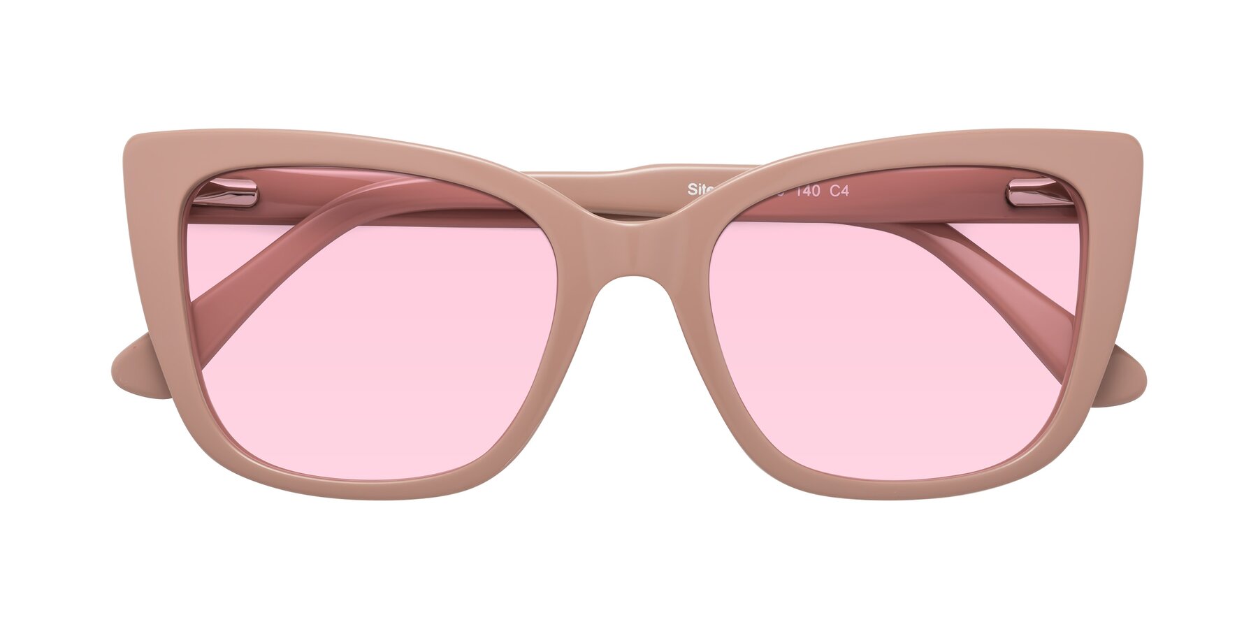 Folded Front of Sites in Dusty Mauve with Light Pink Tinted Lenses