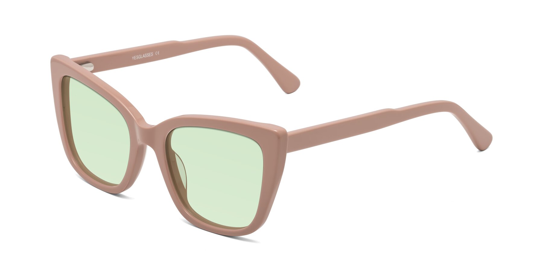 Angle of Sites in Dusty Mauve with Light Green Tinted Lenses