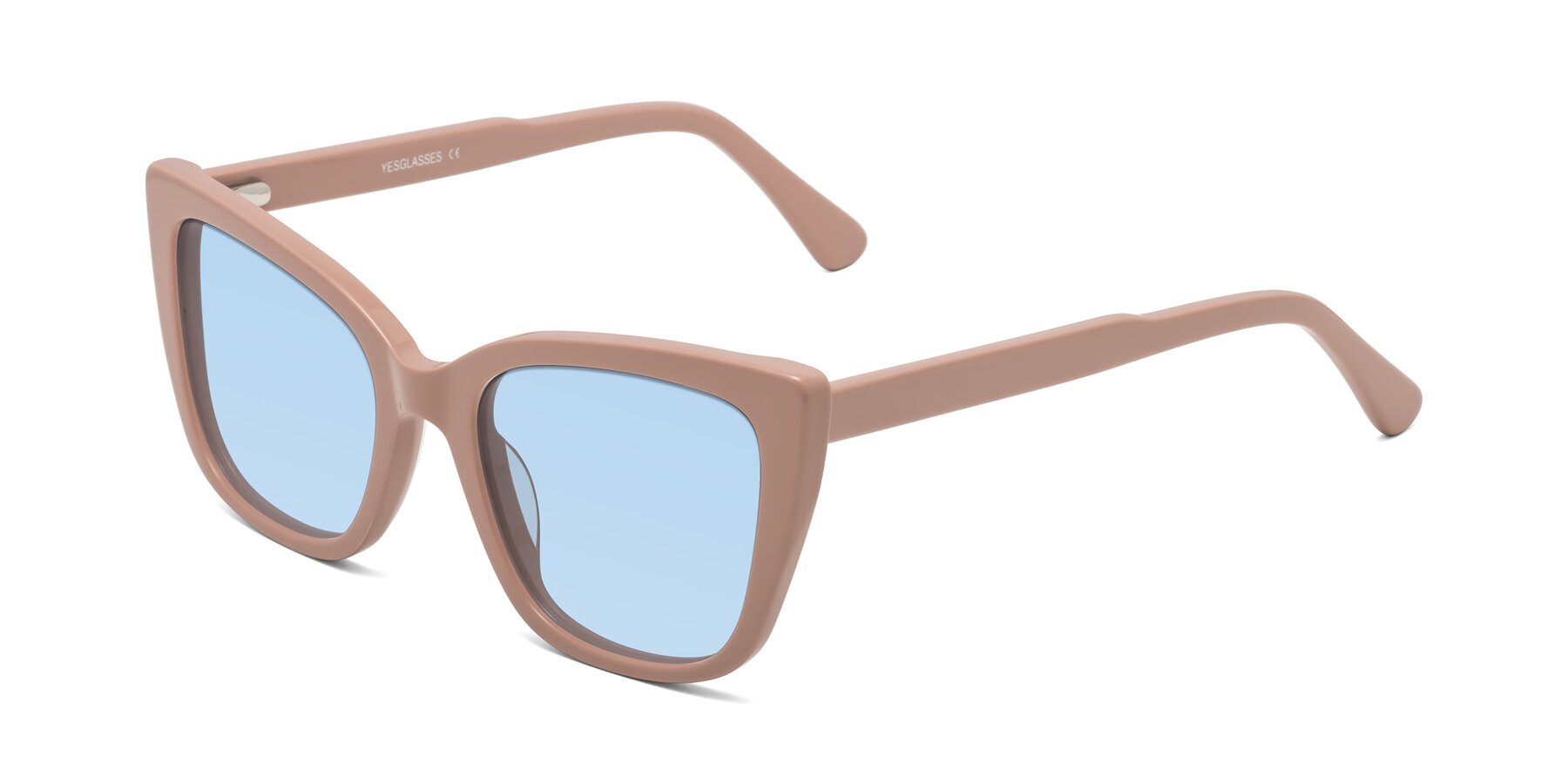 Angle of Sites in Dusty Mauve with Light Blue Tinted Lenses