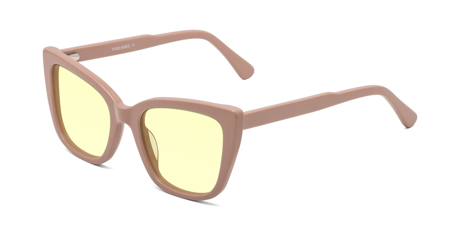 Angle of Sites in Dusty Mauve with Light Yellow Tinted Lenses