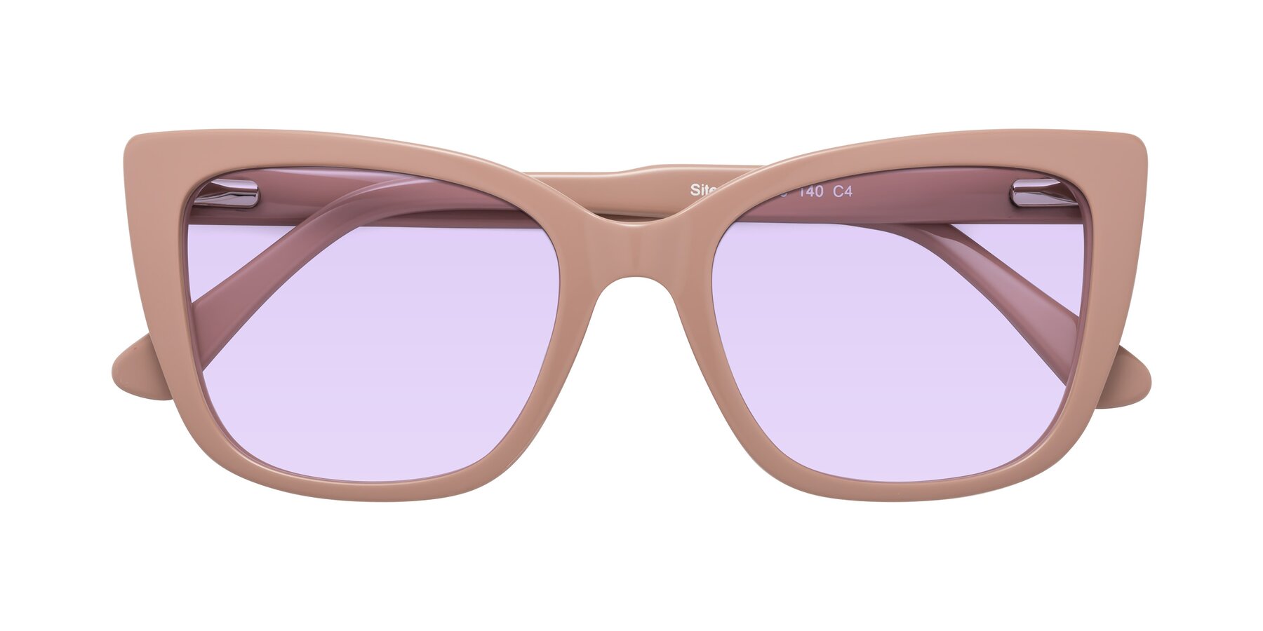 Folded Front of Sites in Dusty Mauve with Light Purple Tinted Lenses