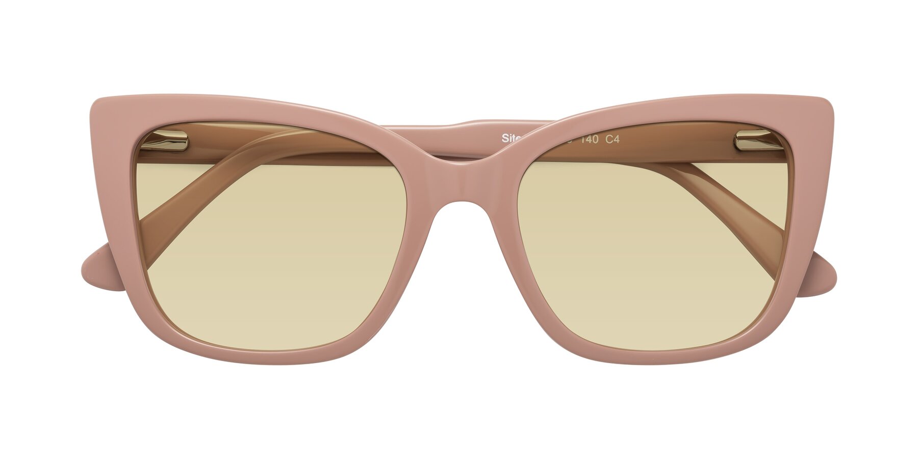 Folded Front of Sites in Dusty Mauve with Light Champagne Tinted Lenses
