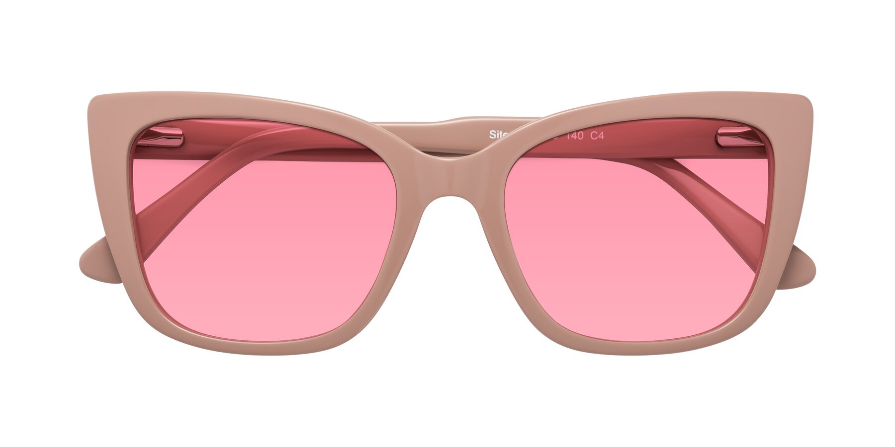 Folded Front of Sites in Dusty Mauve with Pink Tinted Lenses