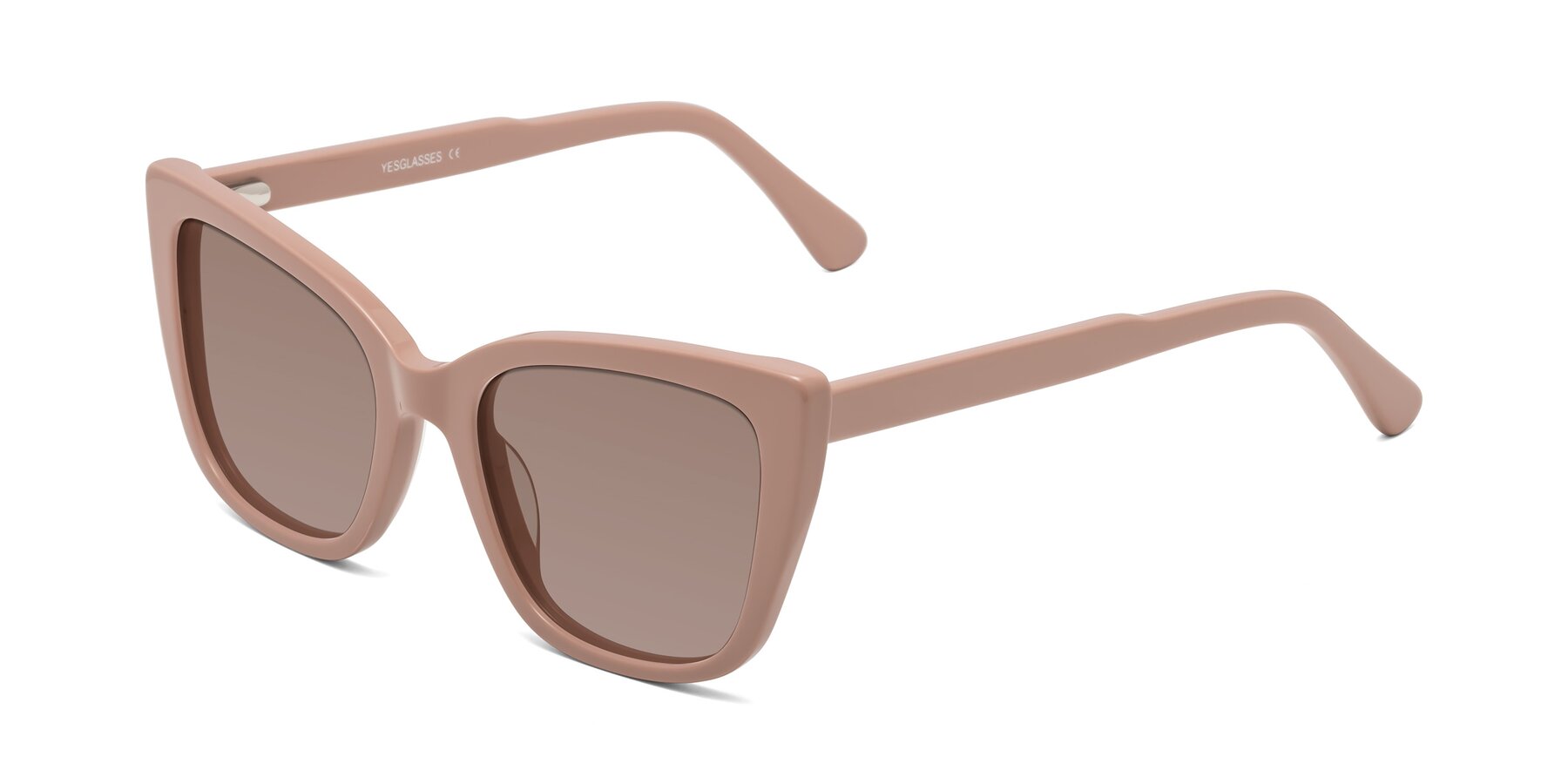 Angle of Sites in Dusty Mauve with Medium Brown Tinted Lenses