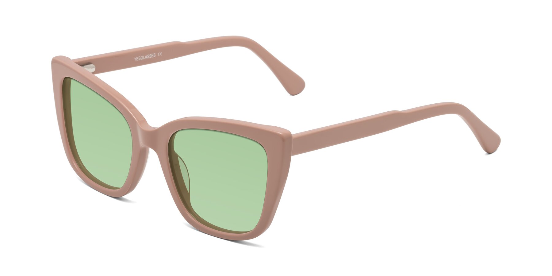 Angle of Sites in Dusty Mauve with Medium Green Tinted Lenses