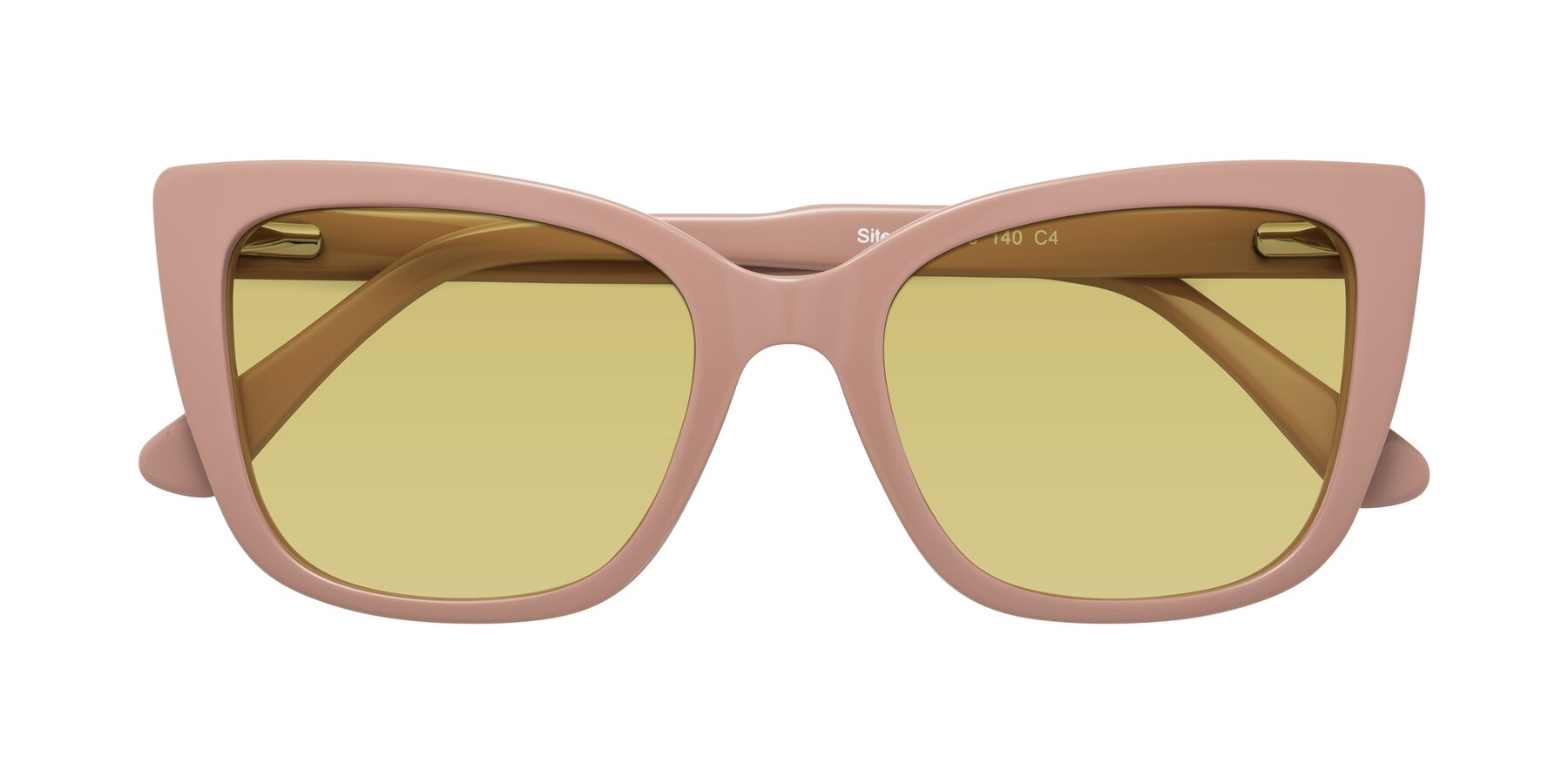 Folded Front of Sites in Dusty Mauve with Medium Champagne Tinted Lenses
