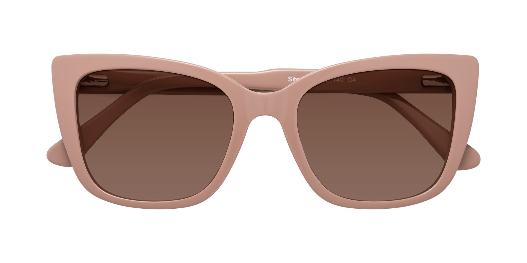 Folded Front of Sites in Dusty Mauve with Brown Tinted Lenses