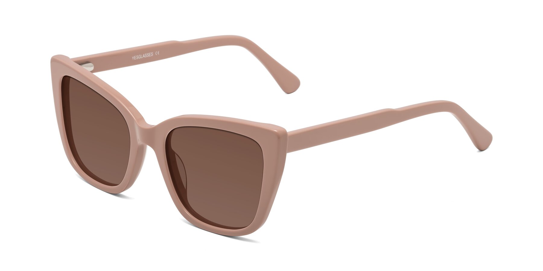 Angle of Sites in Dusty Mauve with Brown Tinted Lenses