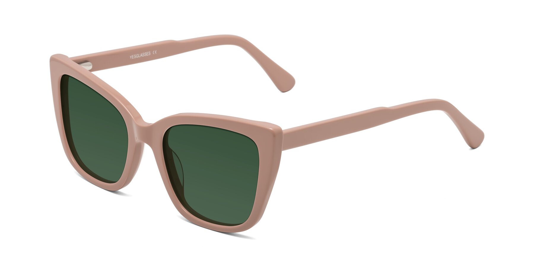 Angle of Sites in Dusty Mauve with Green Tinted Lenses