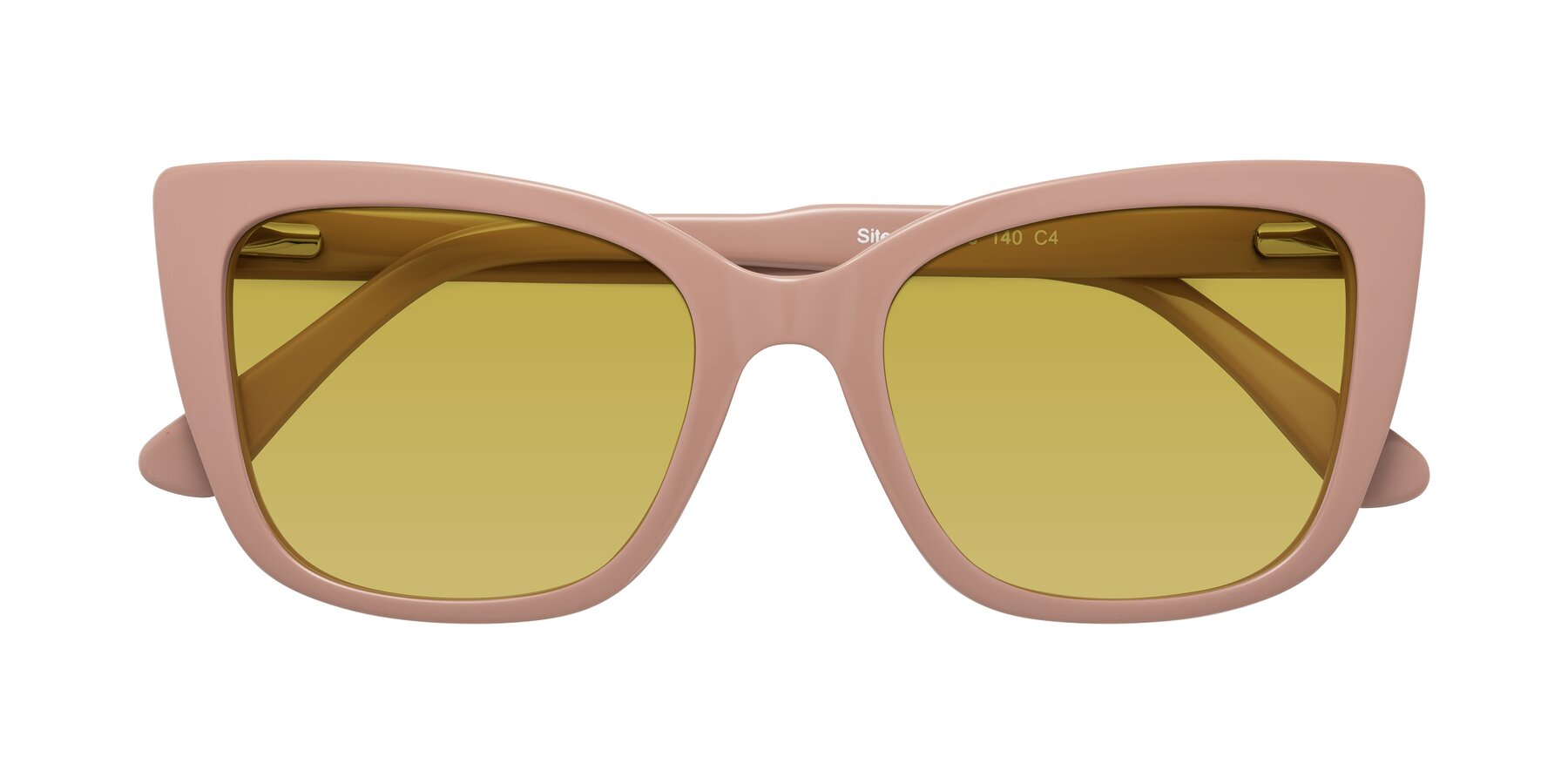 Folded Front of Sites in Dusty Mauve with Champagne Tinted Lenses