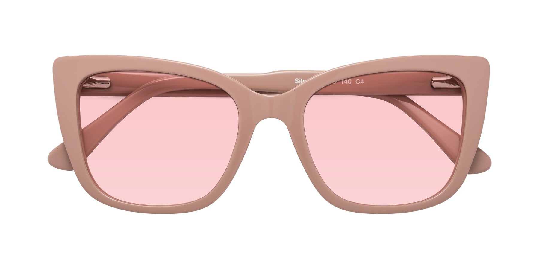 Folded Front of Sites in Dusty Mauve with Light Garnet Tinted Lenses