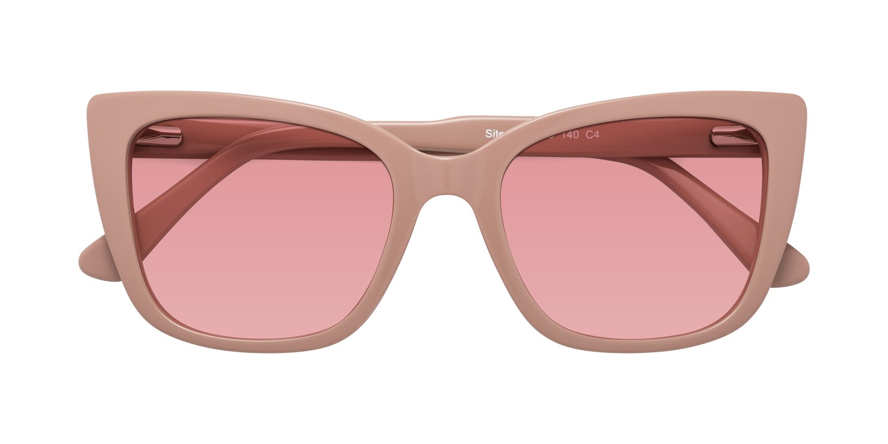 Folded Front of Sites in Dusty Mauve with Medium Garnet Tinted Lenses