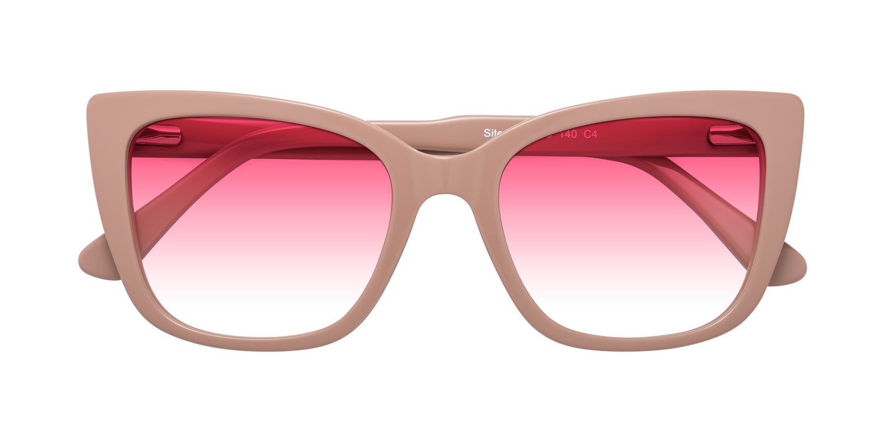 Folded Front of Sites in Dusty Mauve with Pink Gradient Lenses