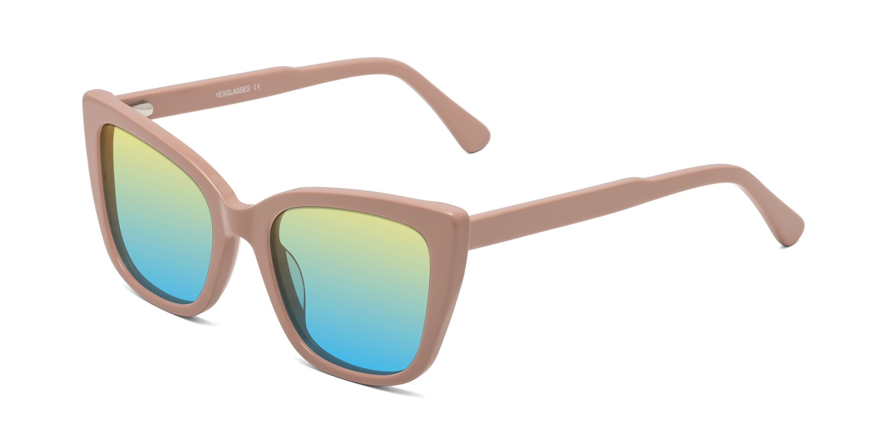 Angle of Sites in Dusty Mauve with Yellow / Blue Gradient Lenses