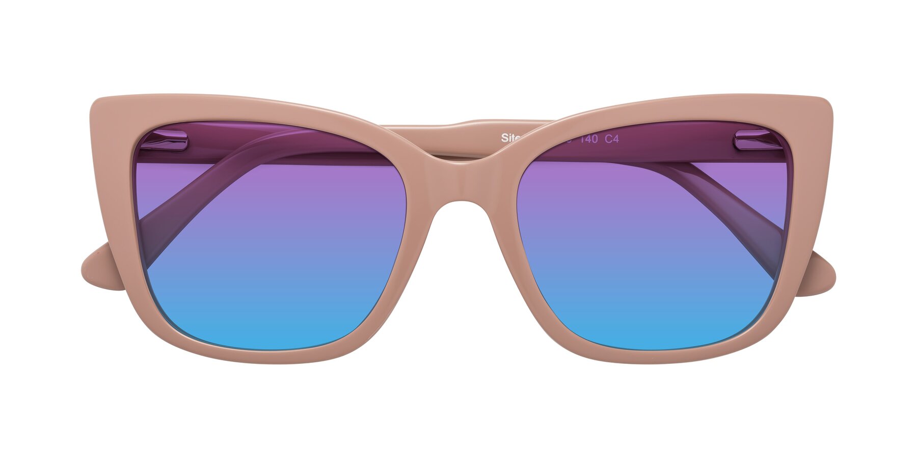 Folded Front of Sites in Dusty Mauve with Purple / Blue Gradient Lenses