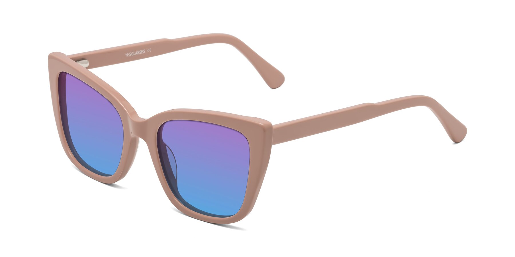 Angle of Sites in Dusty Mauve with Purple / Blue Gradient Lenses