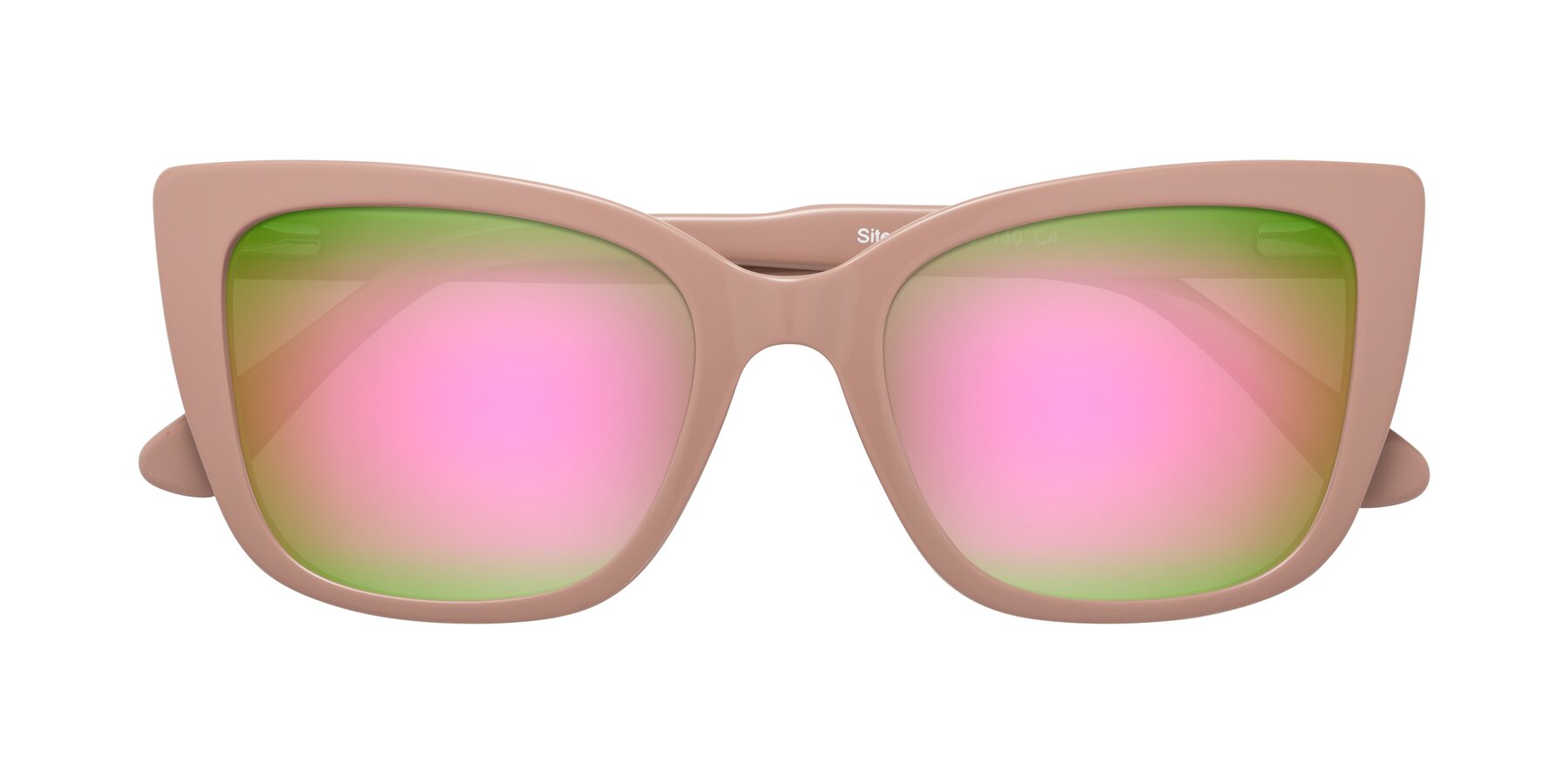 Folded Front of Sites in Dusty Mauve with Pink Mirrored Lenses